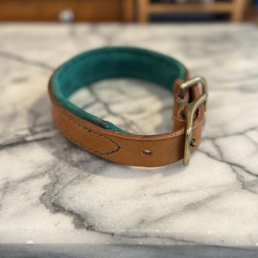 Pet collar padded- tan - image 2