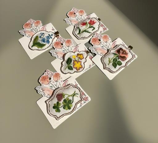Floral Embroidery Hairclip - image 2