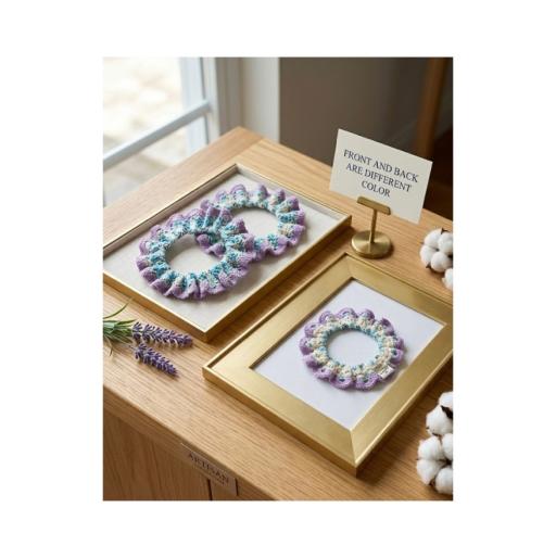 Cotton Lace Crochet Textured Scrunchies - image 7