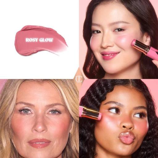 CHARLOTTE TILBURY Unreal Lip + Cheek Glow Blush Stick in Rosy Glow - image 3