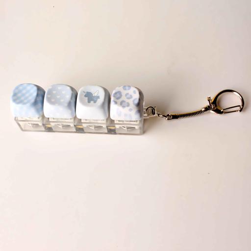 Click It Keyboard Clicker Keychain Fidget In Pastel Polka Dot Distraction Asmr Toy - image 2