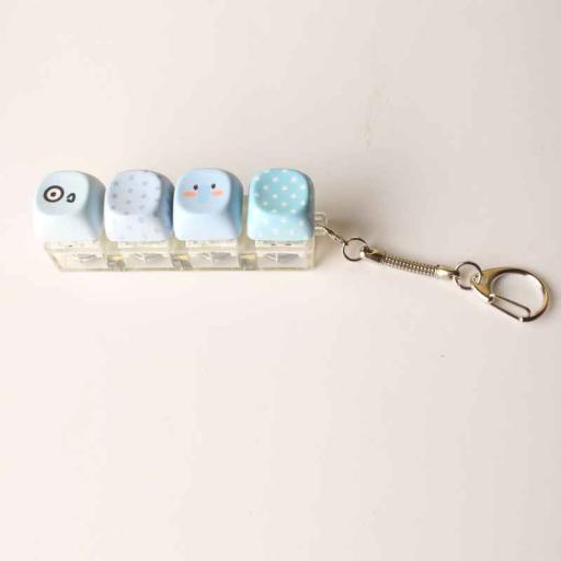 Click It Keyboard Clicker Keychain Fidget In Pastel Polka Dot Distraction Asmr Toy - image 3