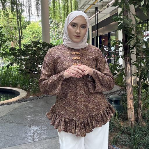 Choc Batik Cheongsam Ruffle - image 1