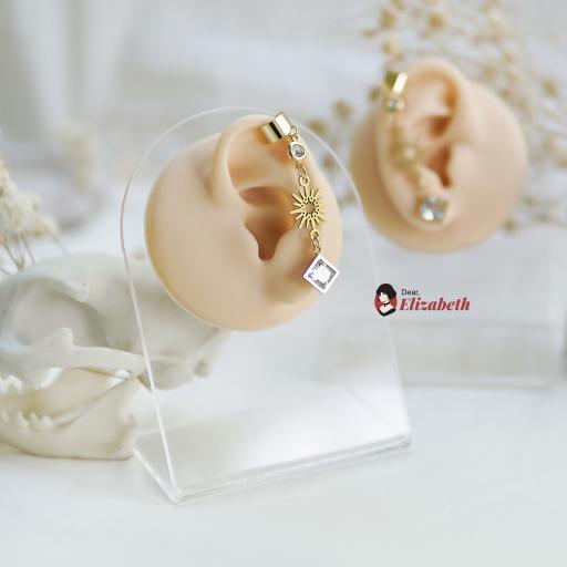Aruna Rhombus Glass Crystal Ear Cuff - image 4