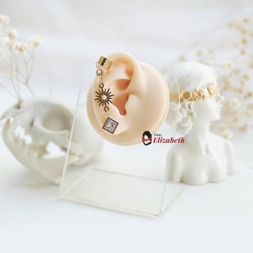 Aruna Rhombus Glass Crystal Ear Cuff - image 3