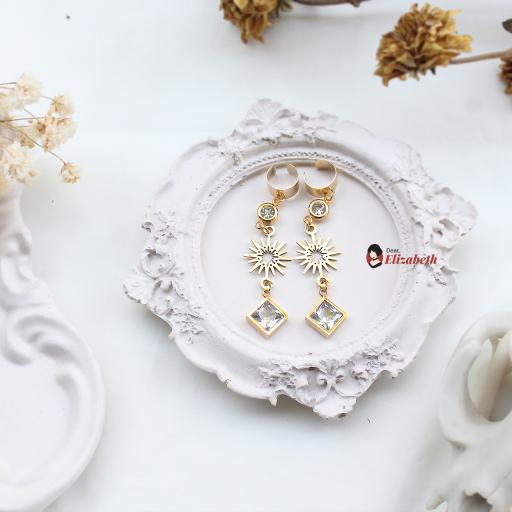 Aruna Rhombus Glass Crystal Ear Cuff - image 2