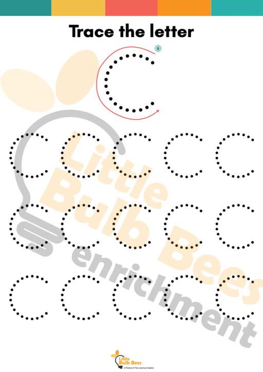 Letter C Tracing Practice Sheets (Printable) - image 1