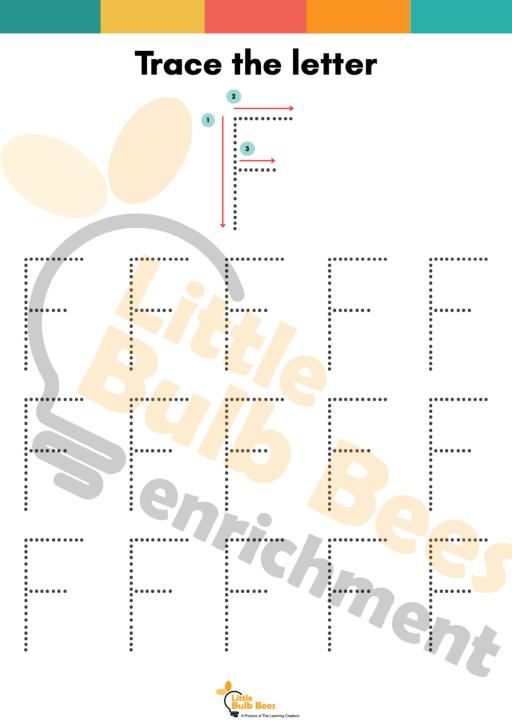 Letter F Tracing Practice Sheets (Printable) - image 1