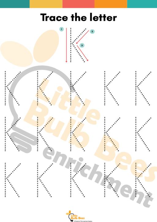 Letter K Tracing Practice Sheets (Printable) - image 1