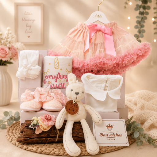 Angeliz Baby LED First Tutu Party Premium Baby Hamper Cakebox Gift Set 9 Pcs - image 2