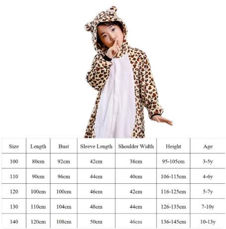 Costume Animal Fleece Kids Leopard (100 - 140) - image 3