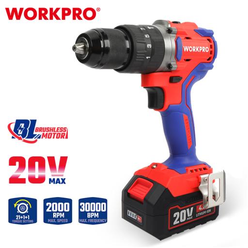 Workpro WP390009 Brushless Hammer Drill Kit - image 3