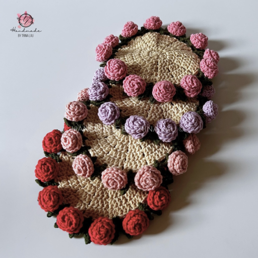 [Pattern] Crochet Rose Bouquet Coaster - image 5