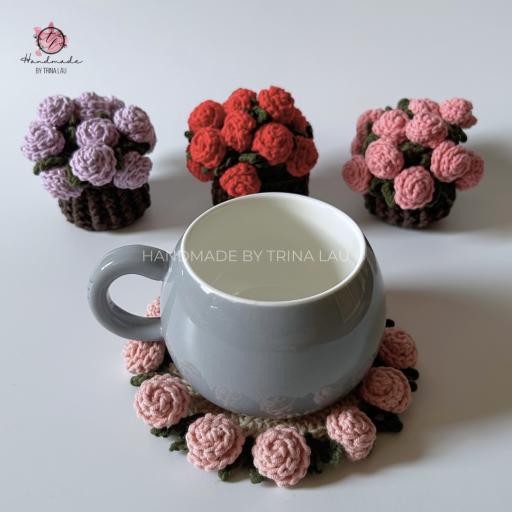 [Pattern] Crochet Rose Bouquet Coaster - image 2