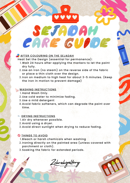 BUNDLE SET: Sajada Colouring Mat (Any 3 designs with 3 markers set) - image 6
