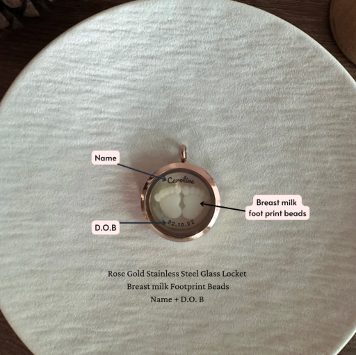 Keepsake Locket | Footprint | Name + D.O.B - image 2