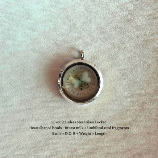 Keepsake Locket | Umbilical Cord + Breast milk | Name + D.O.B + Weight + Height - image 2