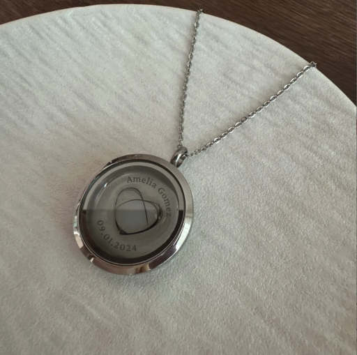 Keepsake Locket | Heart Shaped Bead | Breast Milk + Hair Curls - image 1