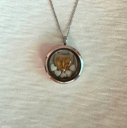 Keepsake Locket | Umbilical cord + Hair Curl + Breast Milk | Name + D.O.B - image 4