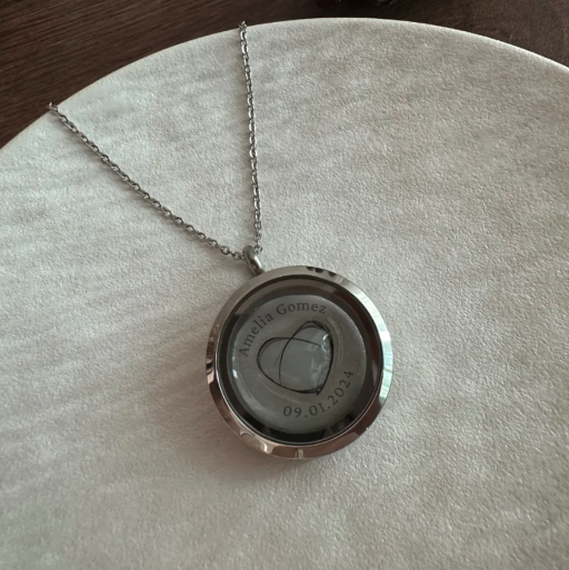 Keepsake Locket | Heart Shaped Bead | Breast Milk + Hair Curls - image 3
