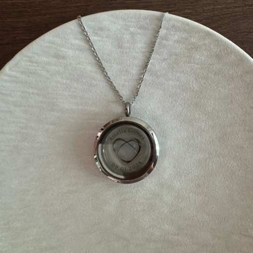 Keepsake Locket | Heart Shaped Bead | Breast Milk + Hair Curls - image 2