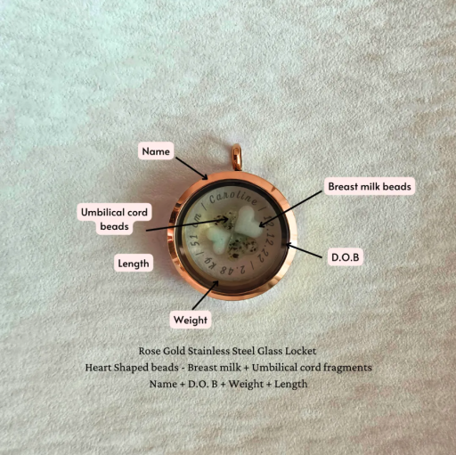 Keepsake Locket | Umbilical Cord + Breast milk | Name + D.O.B + Weight + Height - image 1