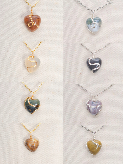 Little Jasper Heart Pendant - image 1