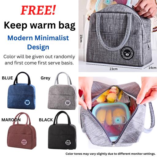304 Stainless Steel Lunch Box Bekas Makanan Tahan Panas 1.5L Double Layer Bento Set and Bag BPA Free - image 7