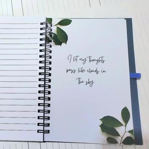 A Clean Minimalist Journal with Inspiring Mindfulness Quote Mindful Message Notebook With Pen - image 2