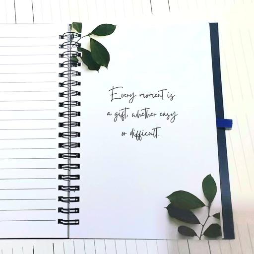 A Clean Minimalist Journal with Inspiring Mindfulness Quote Mindful Message Notebook With Pen - image 3