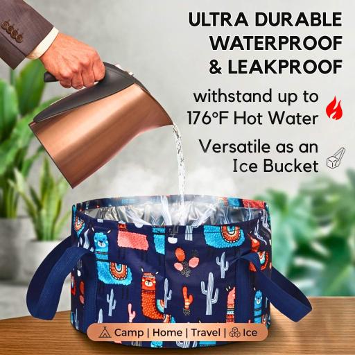 Beg Lipat Serbaguna Kalis Air Foldable Foot Spa Bucket Portable Wash Cloth Basin Travel Umrah Haji - image 3