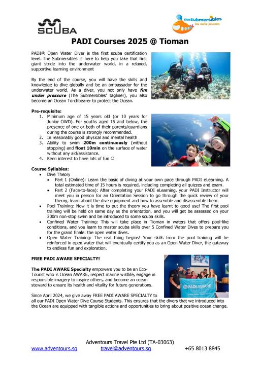 4D3N Tioman Island (PADI Courses) - image 2