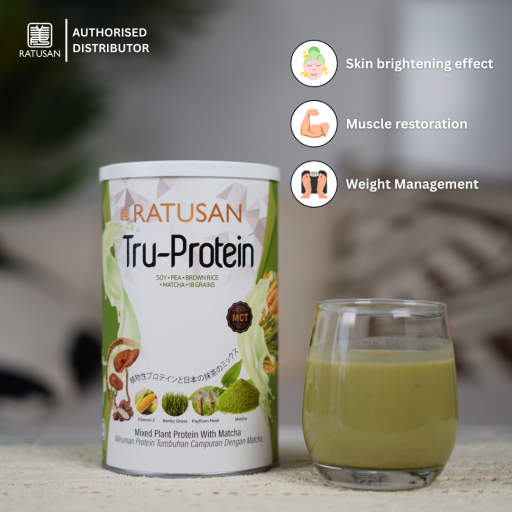 Tru-Protein Plant-Based Meal Replacement Shake 450g – Matcha Flavor, Vegan, Low Sugar - https://hitpay-production.s3.ap-southeast-1.amazonaws.com/products/product-tru-protein-03-689c3e1d3b46b.png