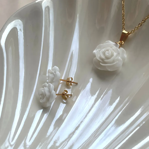 Rosalie Stainless Steel Necklace + Earring Set - image 3