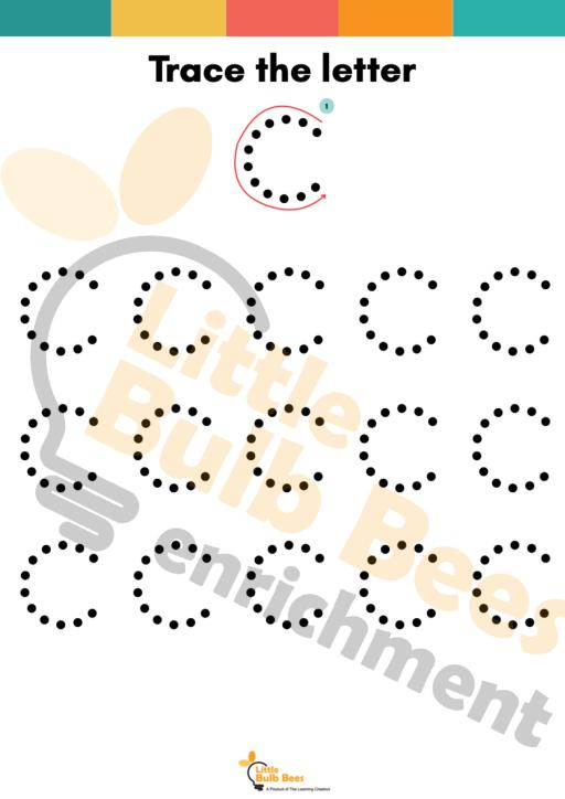 Letter C Tracing Practice Sheets (Printable) - image 2