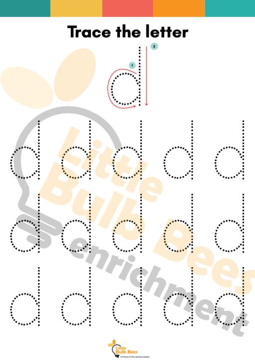 Letter D Tracing Practice Sheets (Printable) - image 2
