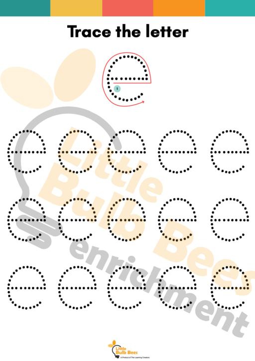 Letter E Tracing Practice Sheets (Printable) - image 2