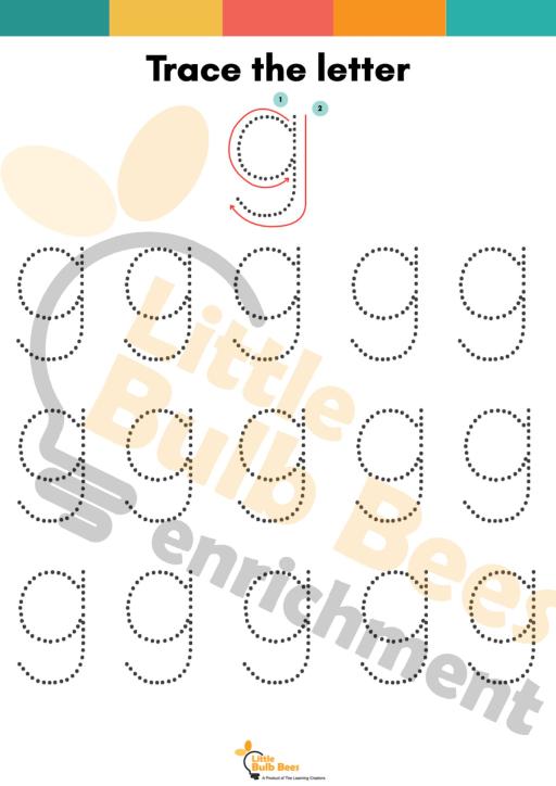 Letter G Tracing Practice Sheets (Printable) - image 2