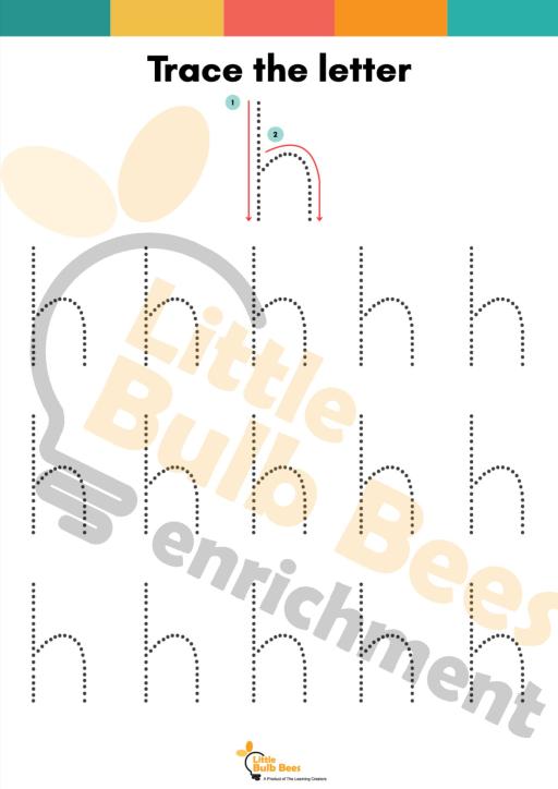 Letter H Tracing Practice Sheets (Printable) - image 2