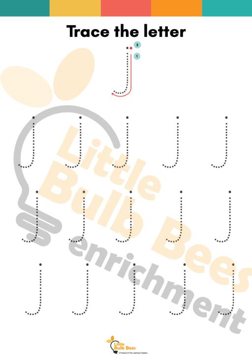 Letter J Tracing Practice Sheets (Printable) - image 2