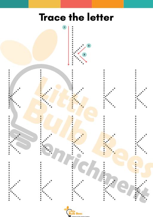 Letter K Tracing Practice Sheets (Printable) - image 2