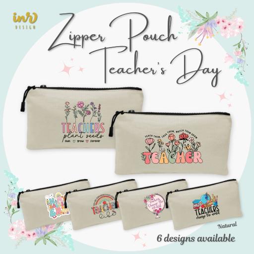Multipurpose Canvas Zipper Pouch | Teacher's Day Gift | Hadiah Hari Guru Multipurpose Bag - image 1