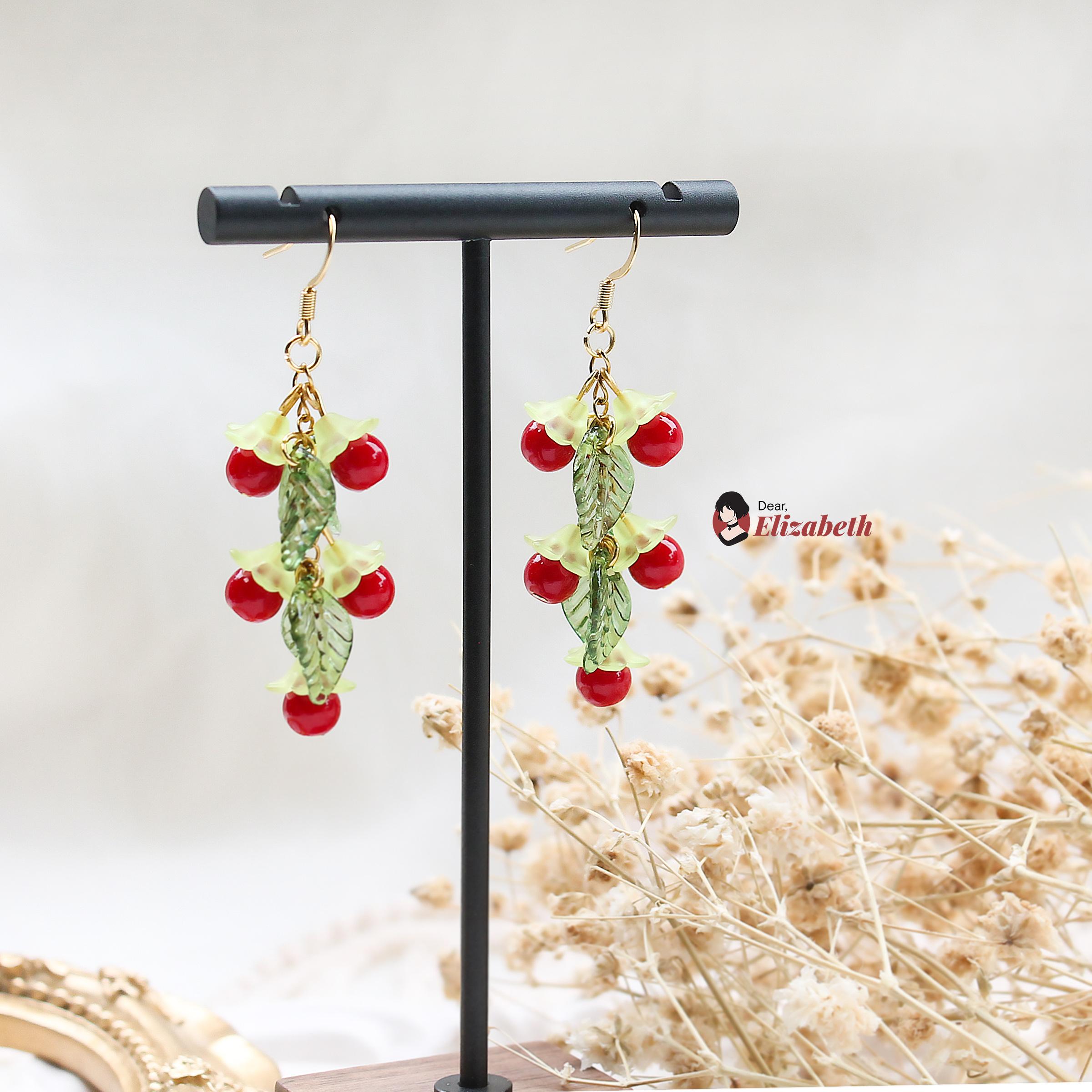 Strawberry Garden Cherry Earrings