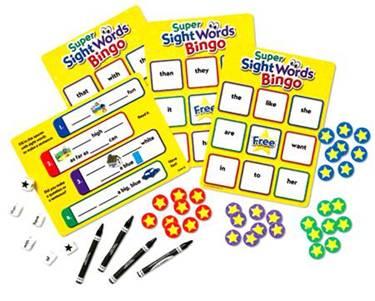 Super Sight Words Bingo Game