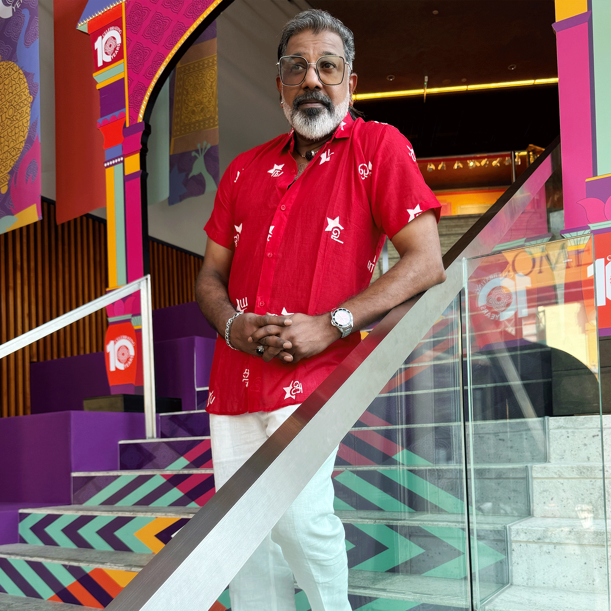 Shirt – Tamil Letters – Red Fabric